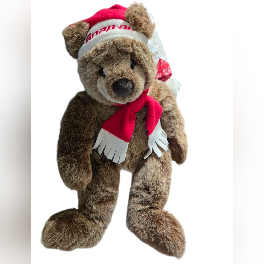 Rare Vintage Douglas Snap-On Tools Christmas Bear Plush Stuffed Animal 14' Euc